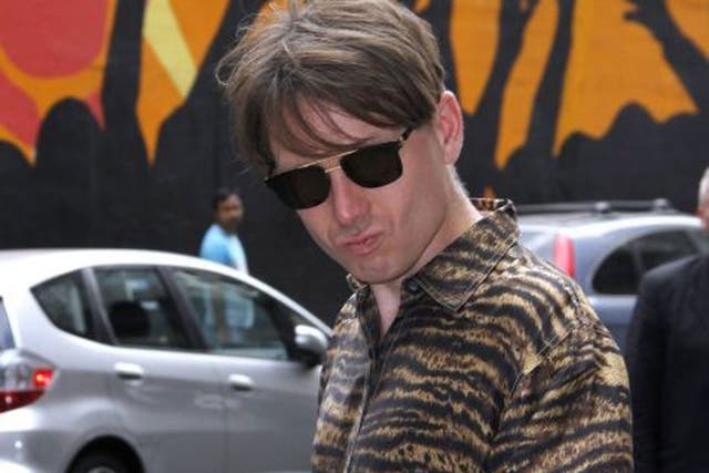Alex Kapranos of Franz Ferdinand arrives for the "Late Show with David Letterman"