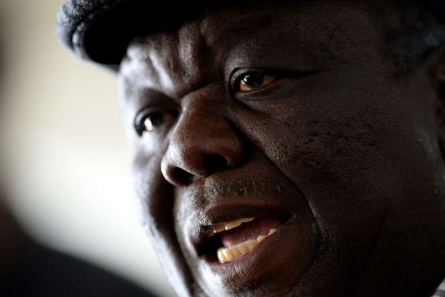 Morgan Tsvangirai pictured after the elections in 2013