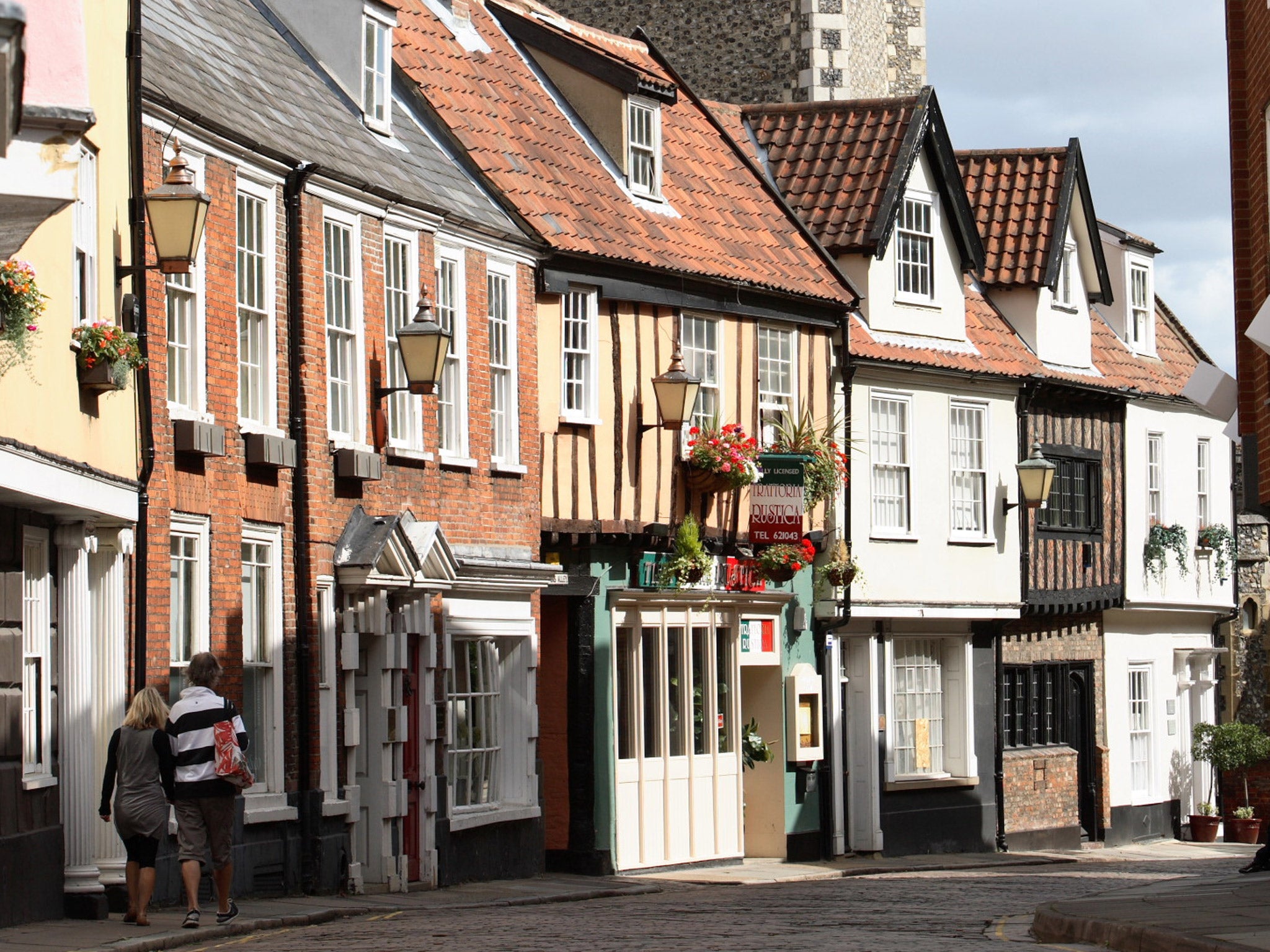 Colourful half-timbered cottages along Princes Street