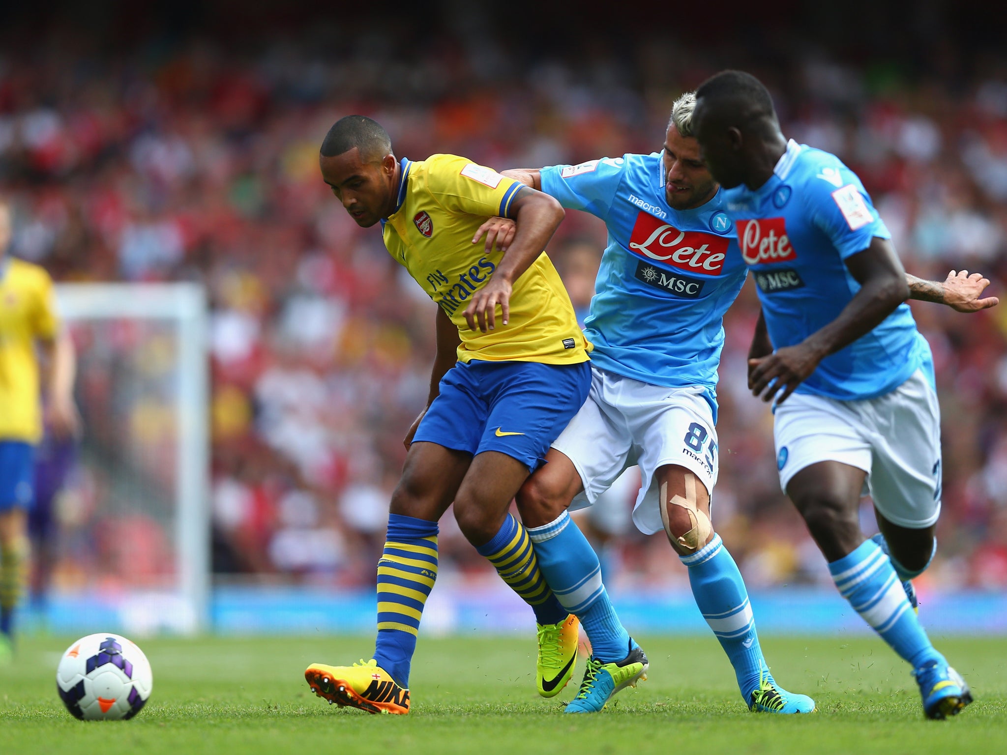 Theo Walcott in Emirates Cup action