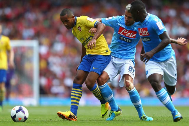 Theo Walcott in Emirates Cup action