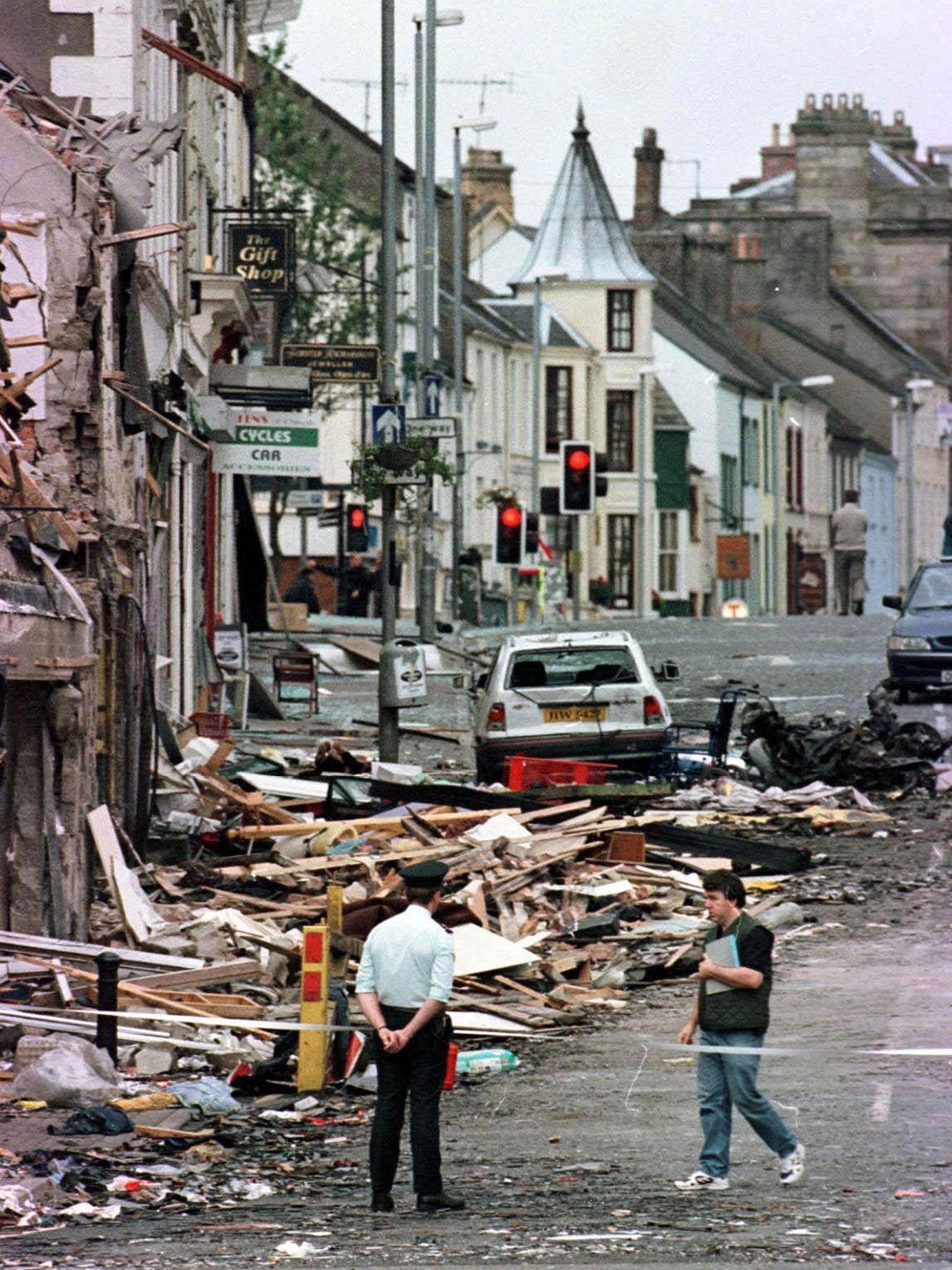 Market Street in Omagh after the bombing in 1998