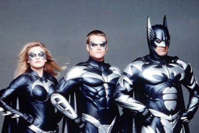 Left to right: Alicia Silverstone, Chris O'Donnell and George Clooney in 'Batman & Robin'