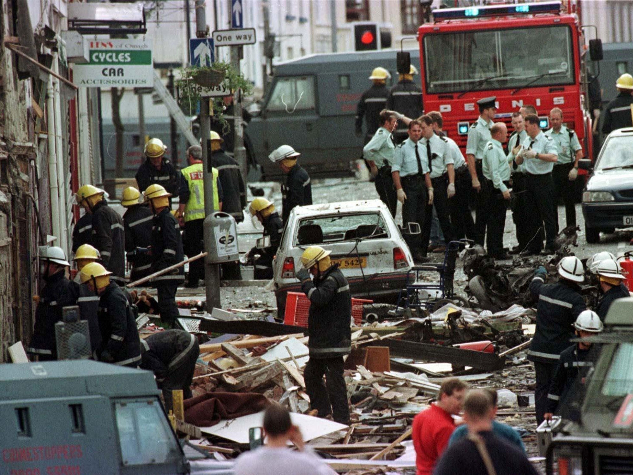 Market Street in Omagh after the bombing in 1998