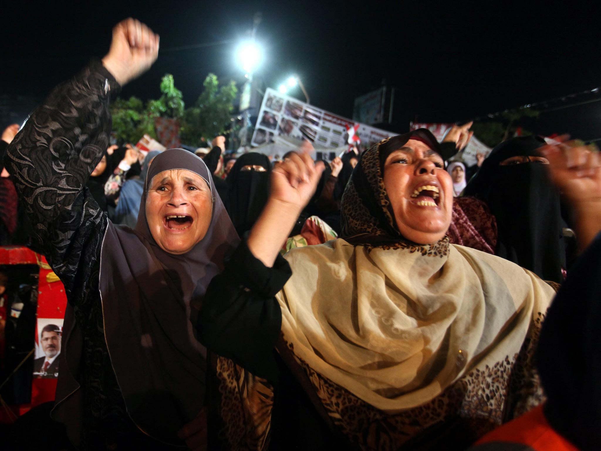 Supporters of the Muslim Brotherhood attend a protest