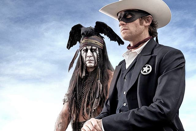 Johnny Depp starring as Tonto in 'The Lone Ranger' with Armie Hammer