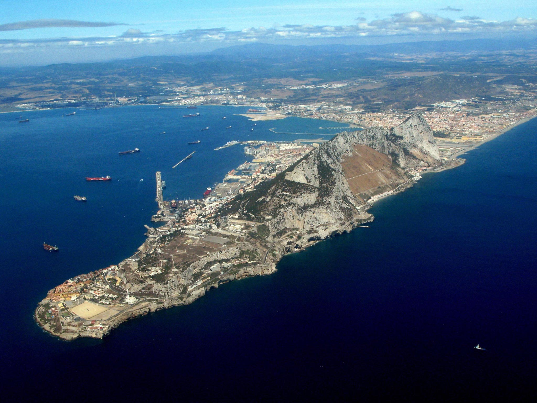 An aerial view of Gibraltar