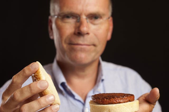 Professor Mark Post of Maastricht University developed a lab-grown meat burger