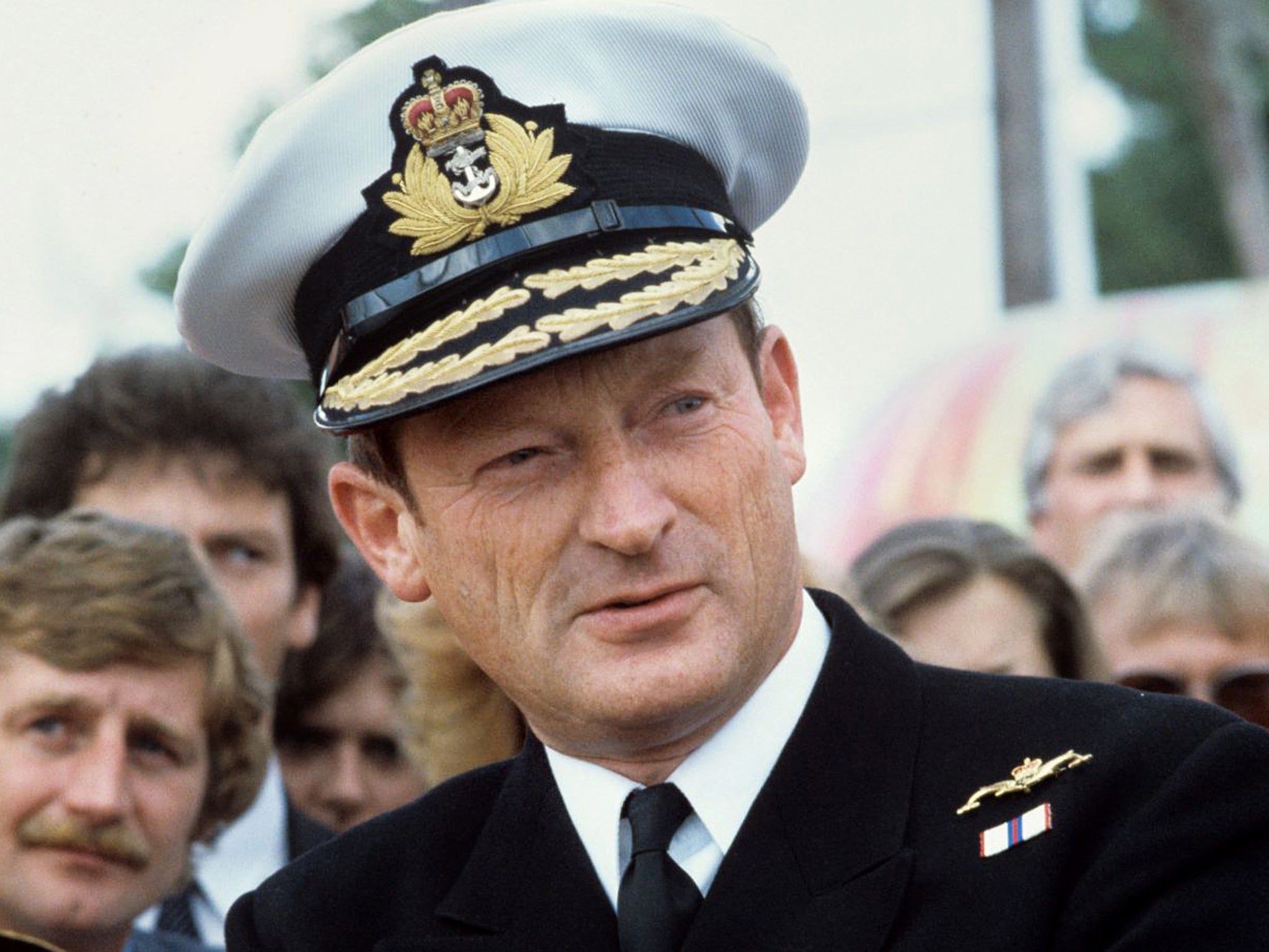 A forthright defender of the Falklands legacy - and a fierce critic of defence cuts: Woodward in 1982