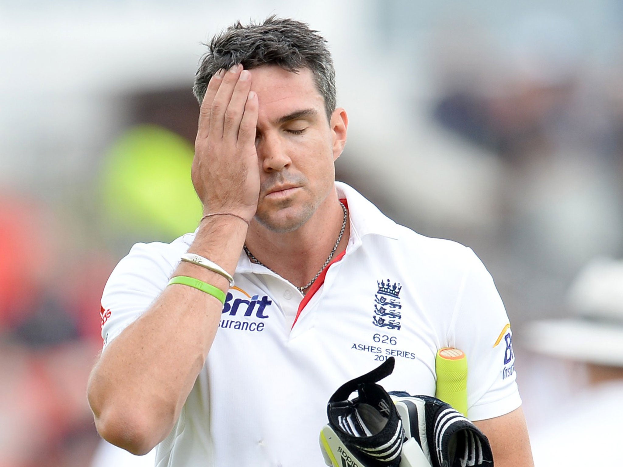 Kevin Pietersen can't believe his dismissal in the third Test at Old Trafford after Hot Spot failed to show a mark on his bat