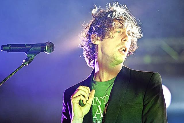 In at the sharp end: Johnny Borrell performs on stage