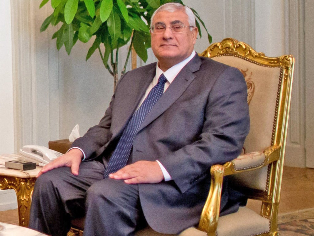 Egypt’s interim President, Adli Mansour