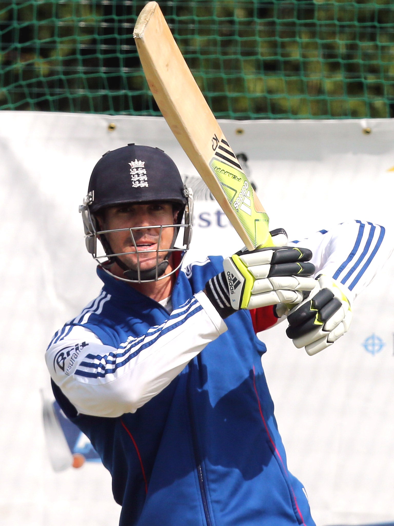 Kevin Pietersen during an England nets session in Durham ahead of the fourth Ashes Test