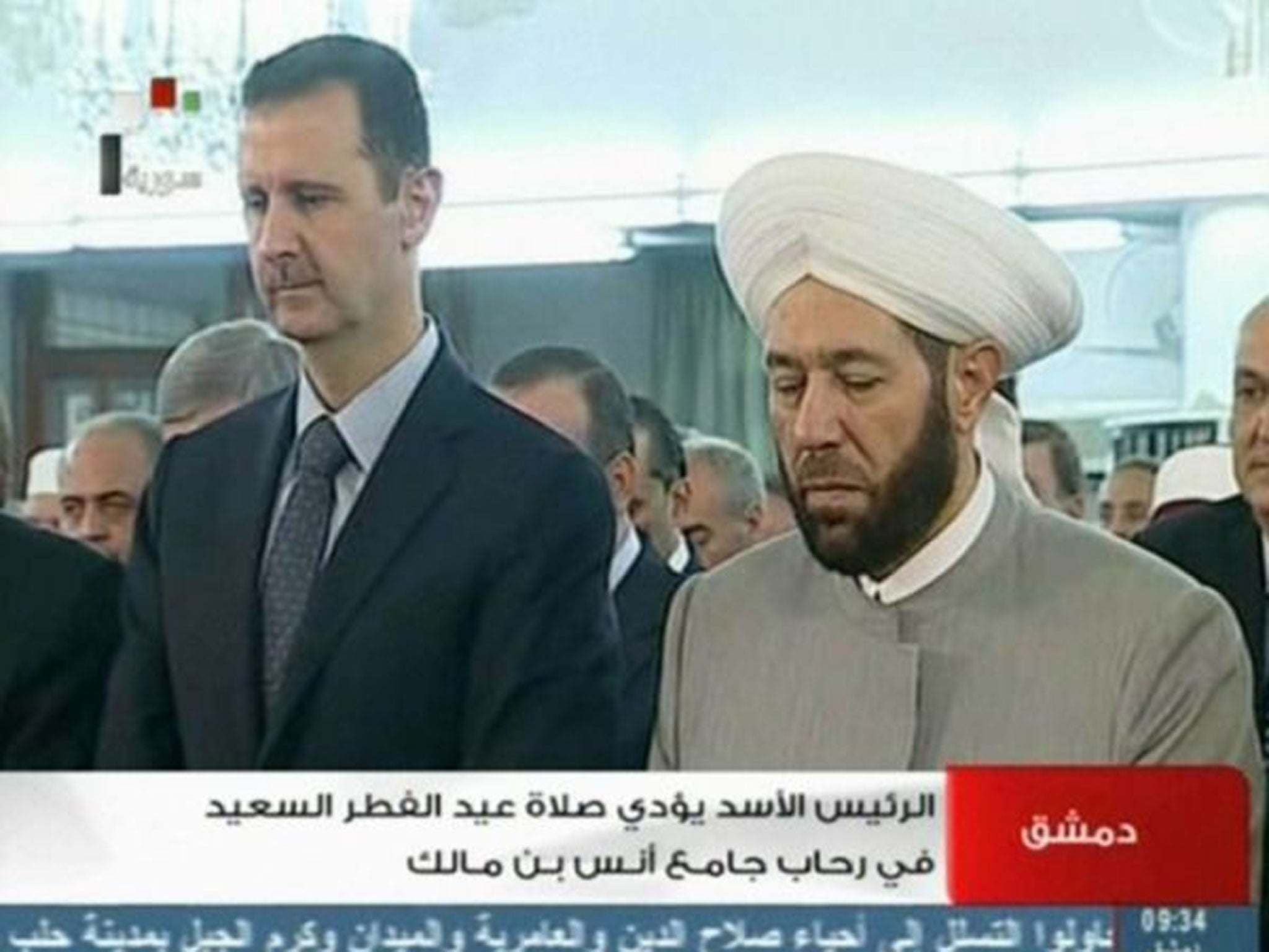 Syrian authorities released footage of President Assad attending morning prayer, seemingly unhurt
