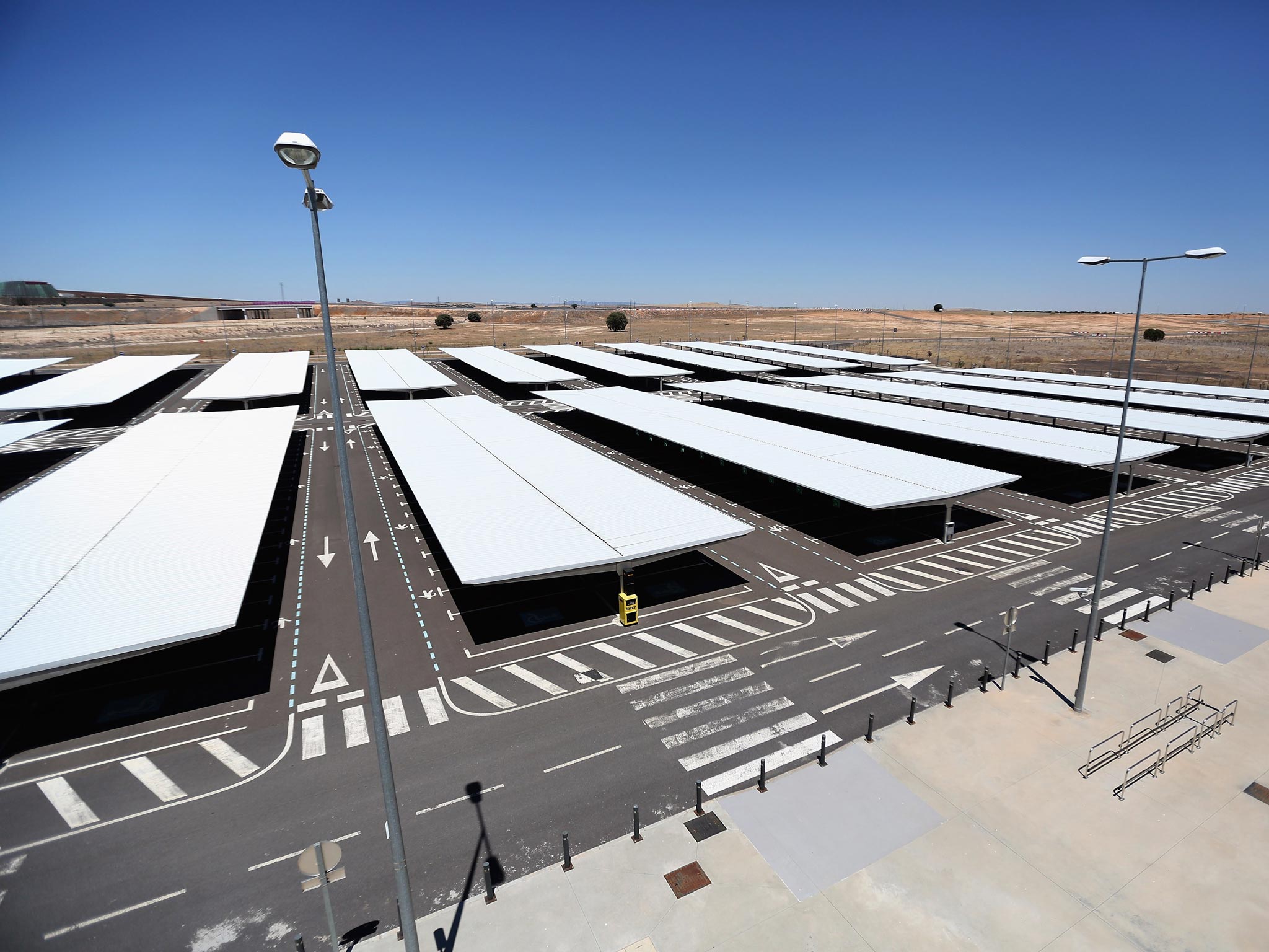 The abandoned car park at the Ciudad Real airport in La Mancha, Spain