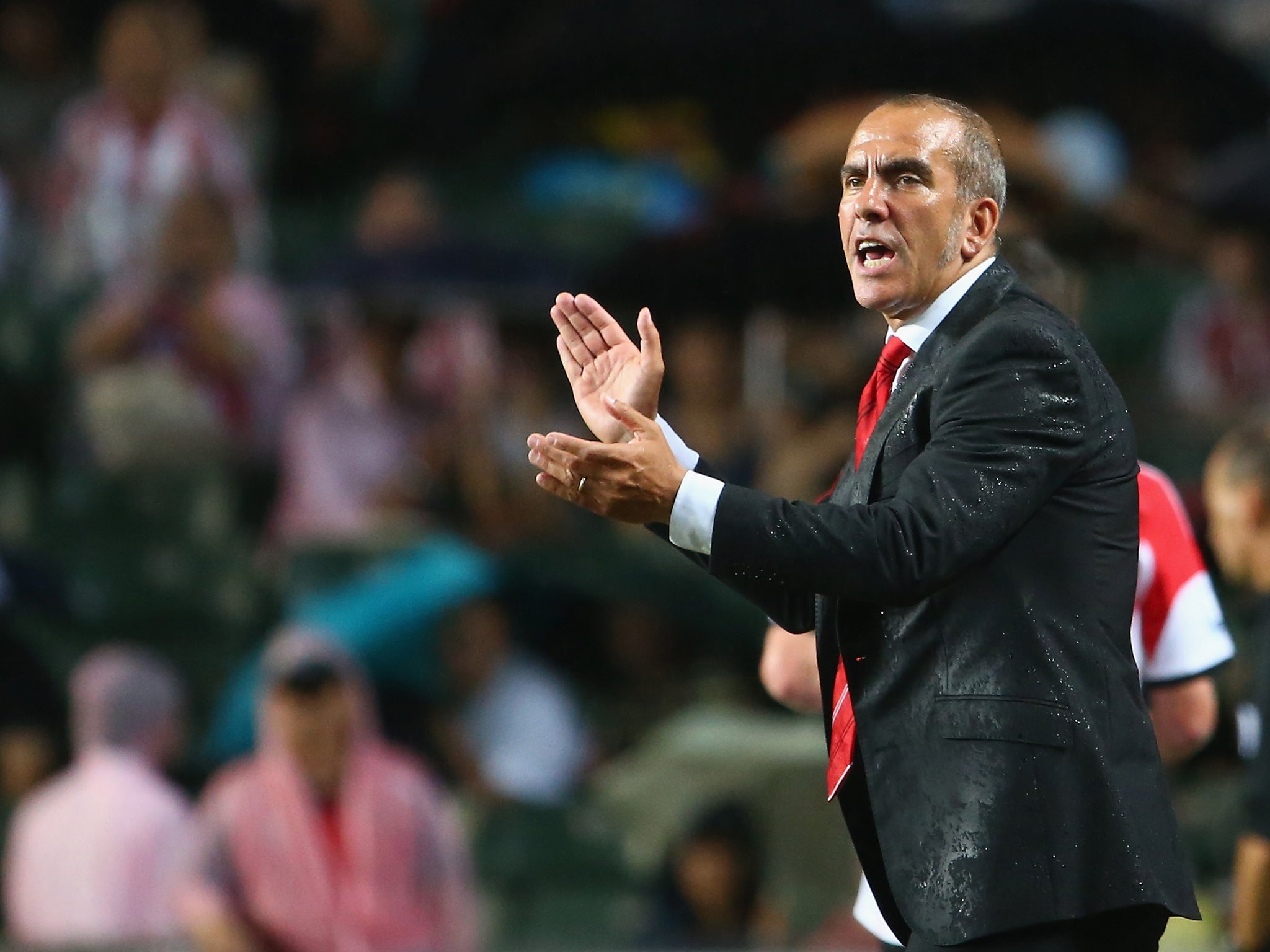 Paolo Di Canio motivates his Sunderland players in Hong Kong