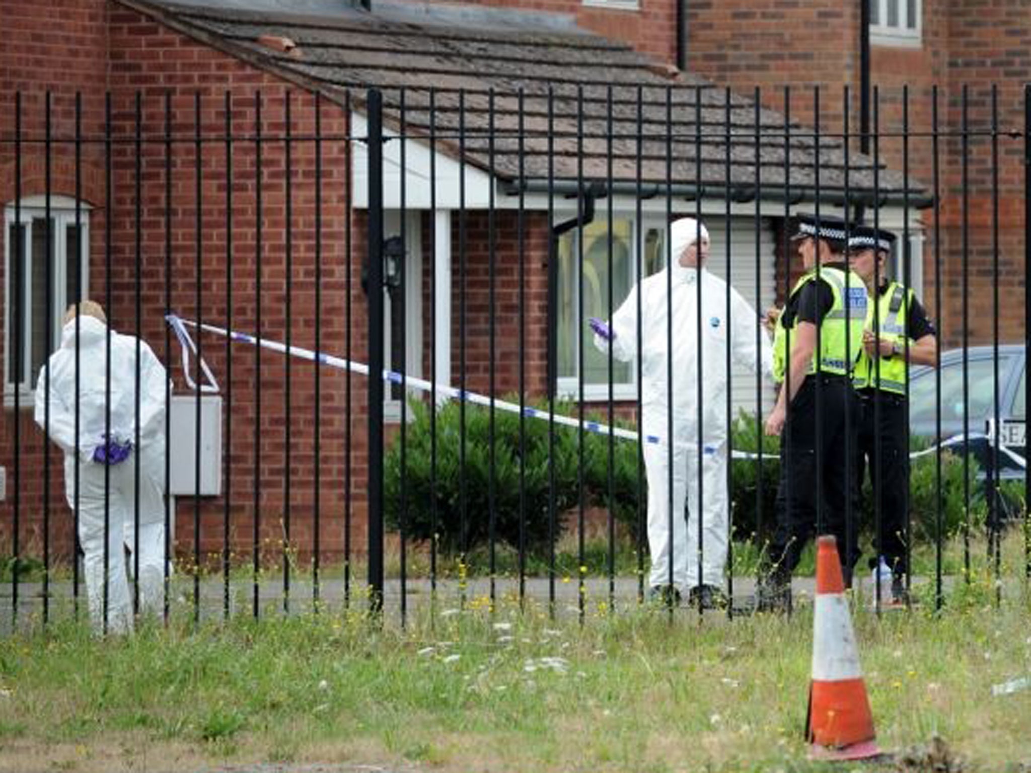 Scenes of Crime Officers at the scene on Willenhall Street, where the incident took place