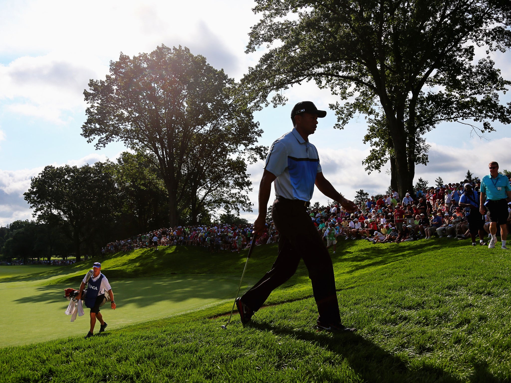 Tiger Woods begins his first round of the 2013 US PGA Championship