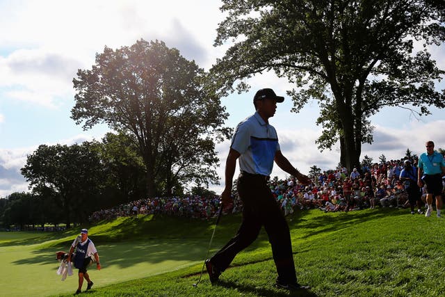Tiger Woods begins his first round of the 2013 US PGA Championship