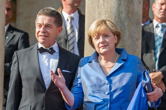 German Chancellor Angela Merkel pictured with her husband Joachim Sauer 