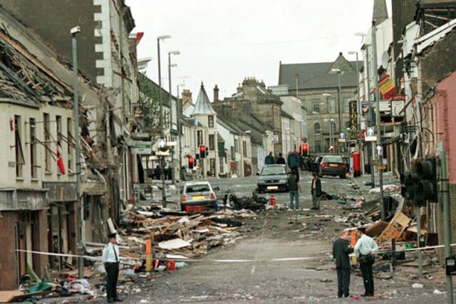 The devastation on Market Street, the scene of the Omagh car bombing