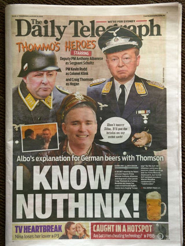 The front cover of Sydney’s ‘Daily Telegraph'