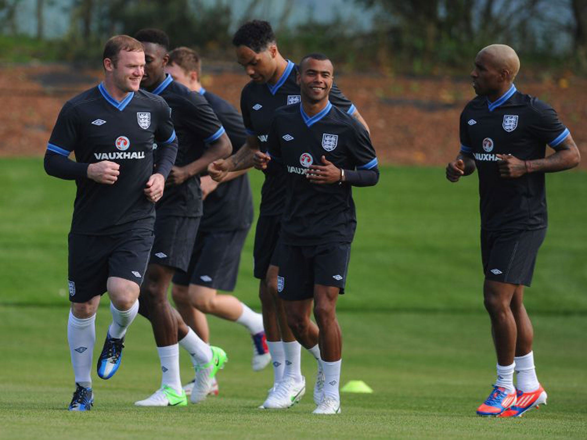 Wayne Rooney in England training with ‘close friend’ Chelsea left-back Ashley Cole
