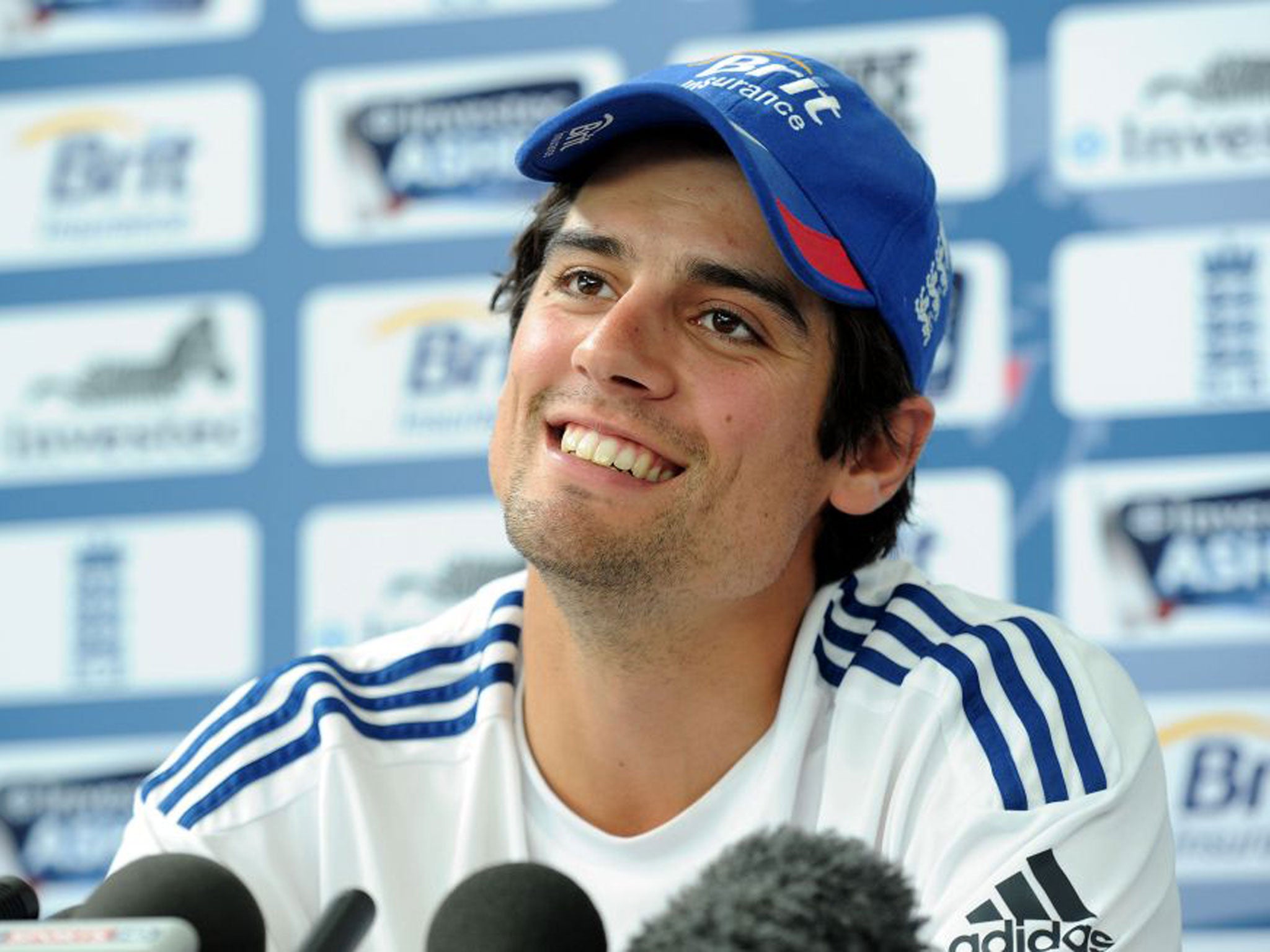 Alastair Cook during yesterday’s press conference at Durham ICG