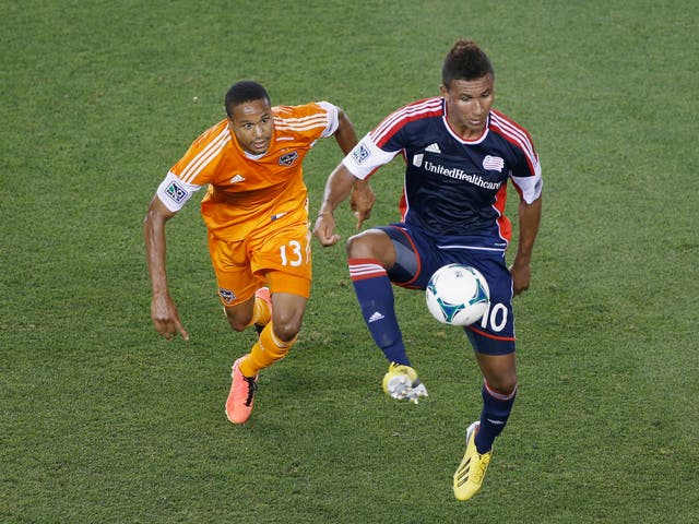 Juan Agudelo (r) has agreed to join Stoke once his contract with New England Revolution expires in January 2014