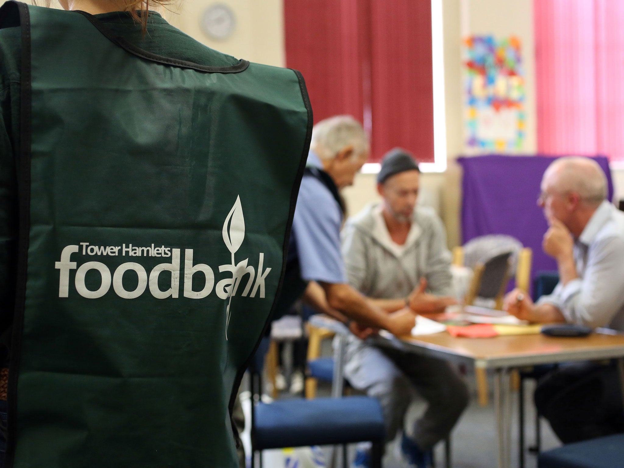 General view of workers pictured in the Tower Hamlets food bank Poplar branch