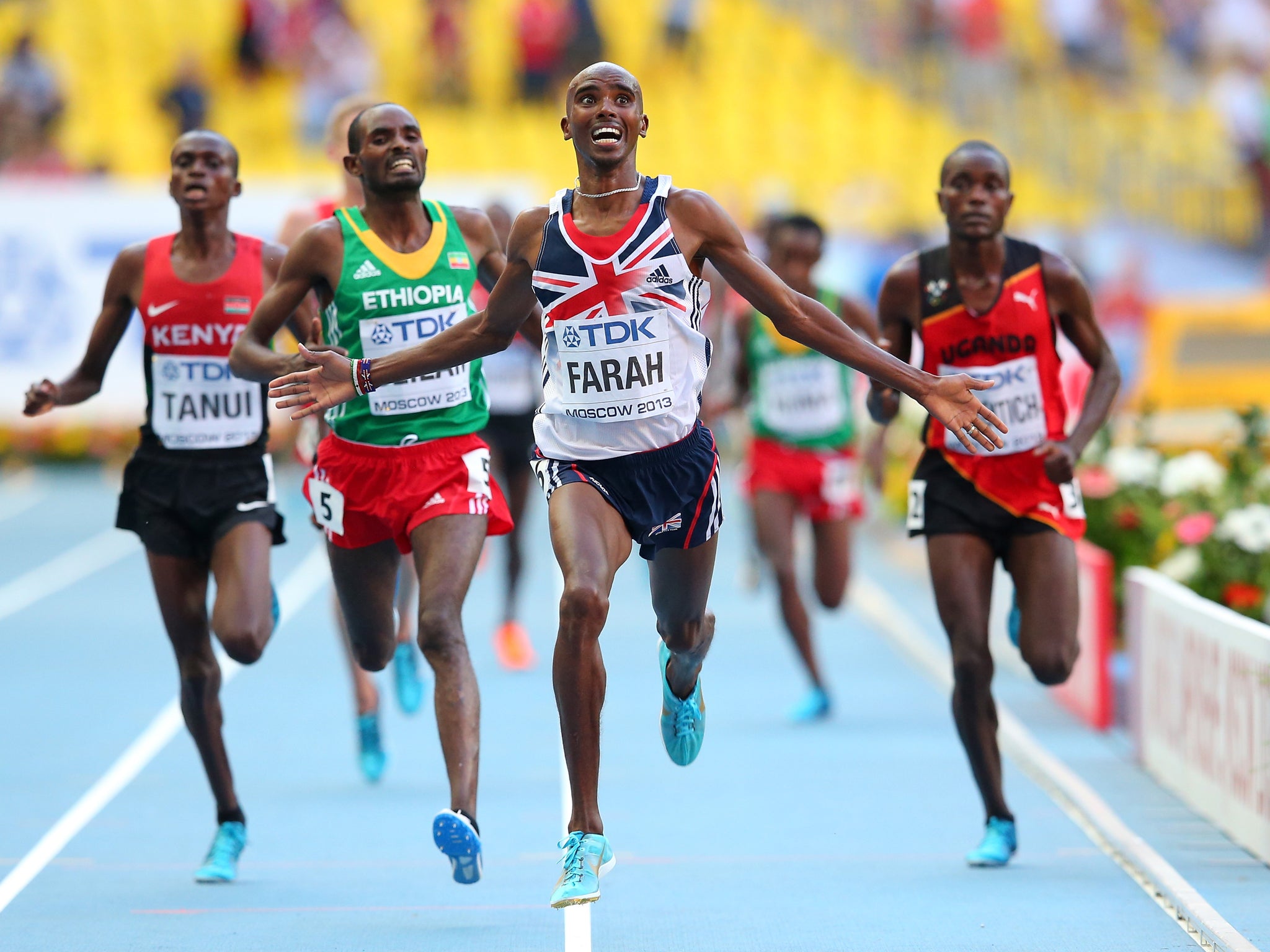 Mo Farah takes Gold in the 10,000m at the World Athletics Championship in Moscow