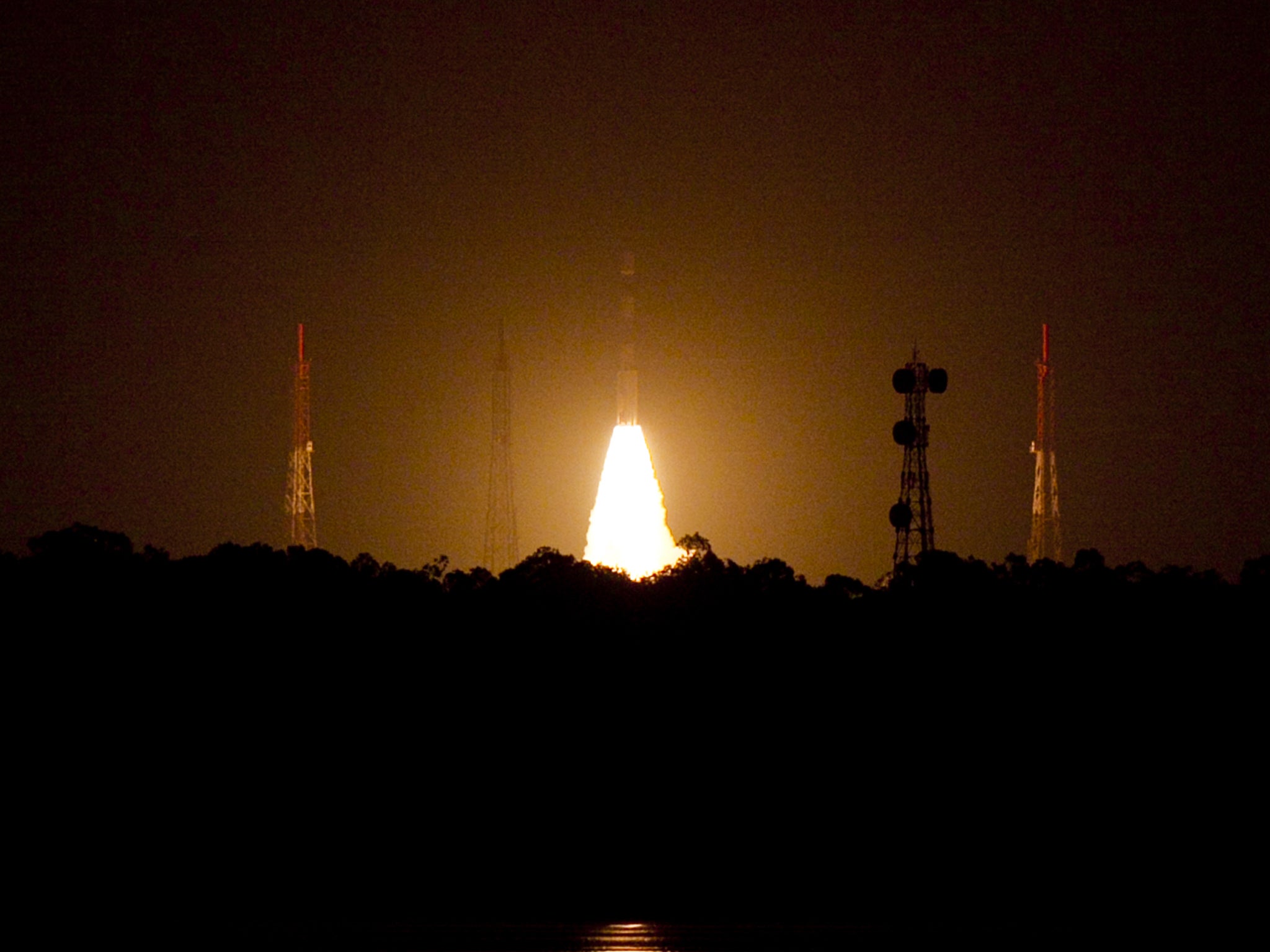 India's Polar Satellite Launch Vehicle (PSLV-C22) is launched from The Satish Dhavan Space Centre Sriharikota. India, the world's fourth largest economy and the biggest recipient of non-humanitarian aid from Britain already has 60 satellites in space