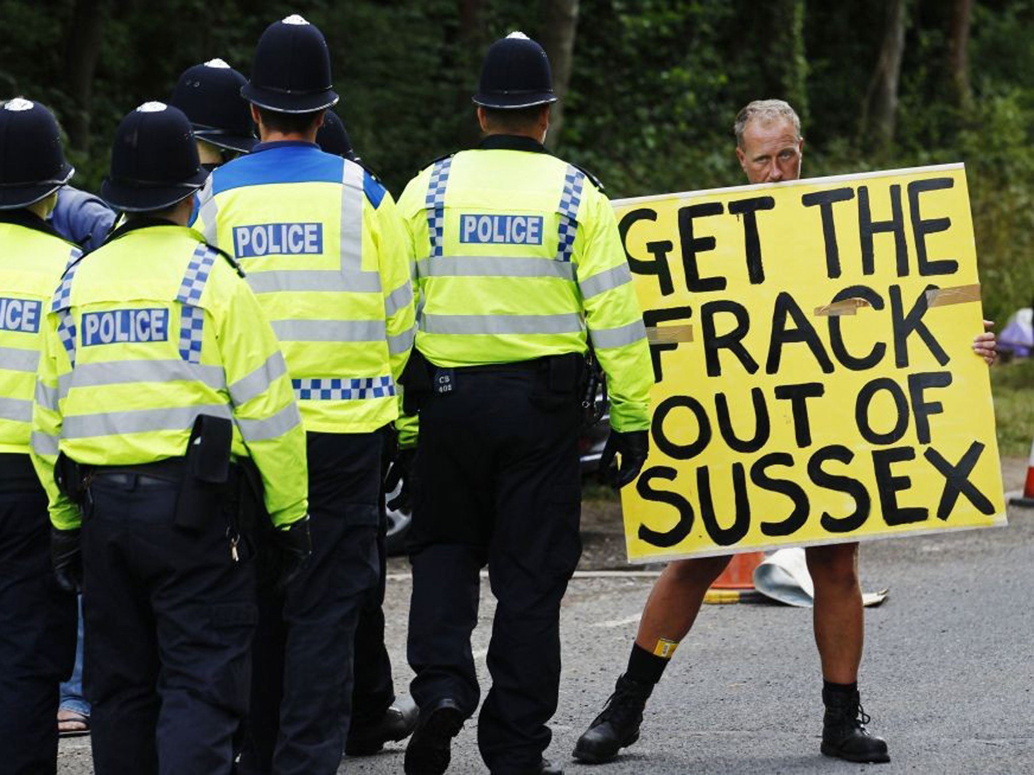 Anti-fracking protests hit headlines during test drilling  in Balcombe in August 2013