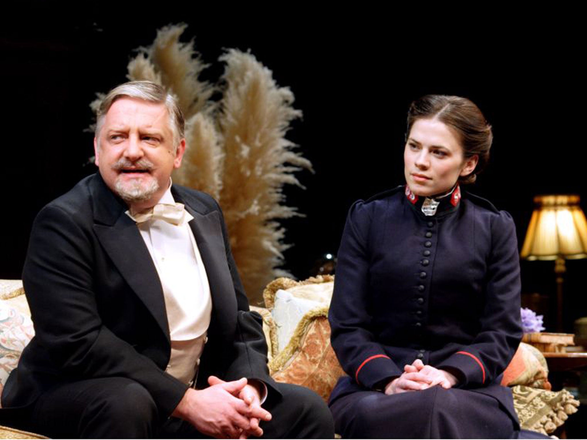 MAJOR BARBARA by Bernard Shaw; National Theatre 2008
SIMON RUSSELL BEALE as Andrew Undershaft, HAYLEY ATWELL as Barbara Undershaft