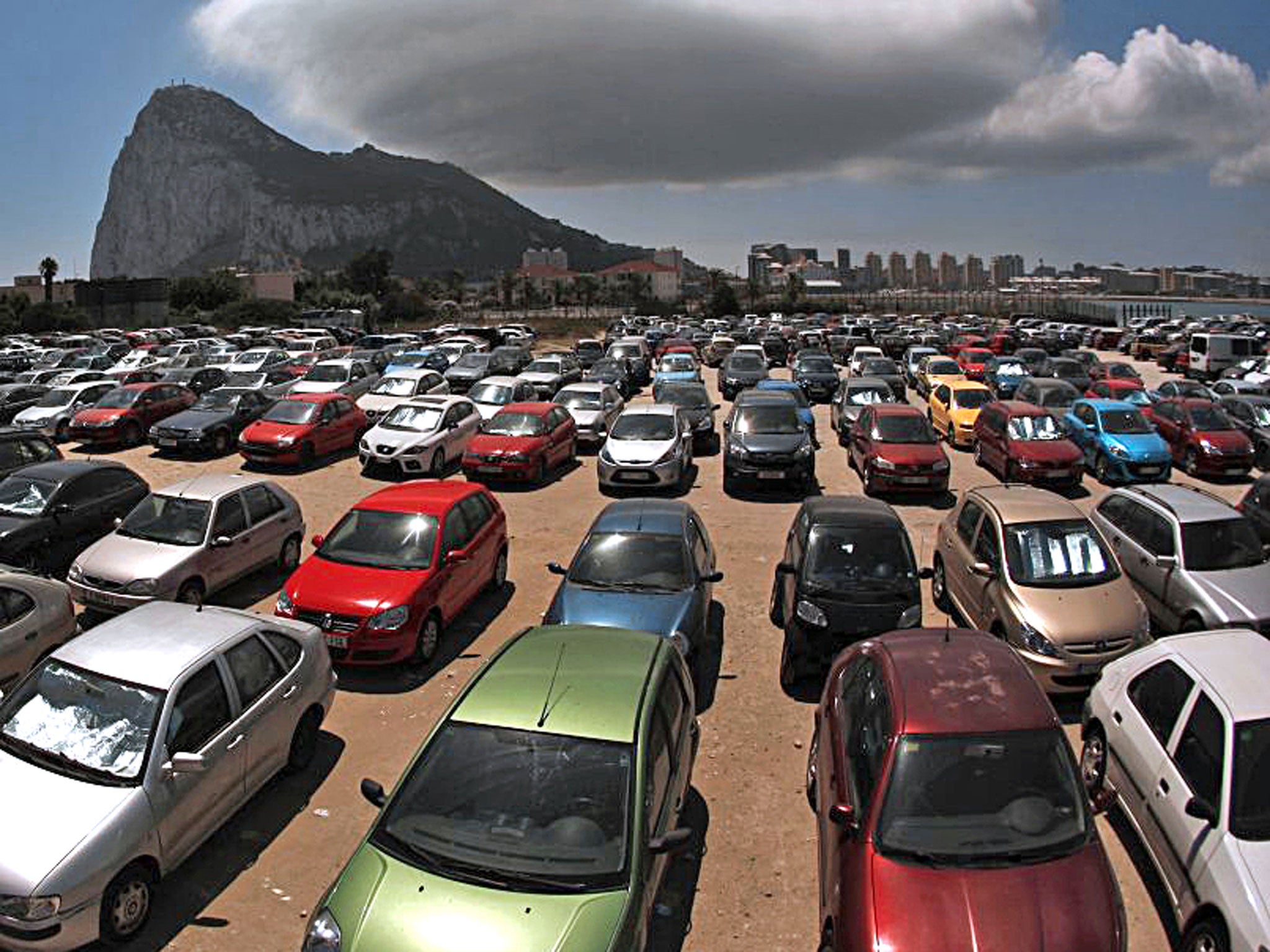 A cloud looms over the Rock of Gibraltar, which is the subject of a dispute over sovereignty between the UK and Spain