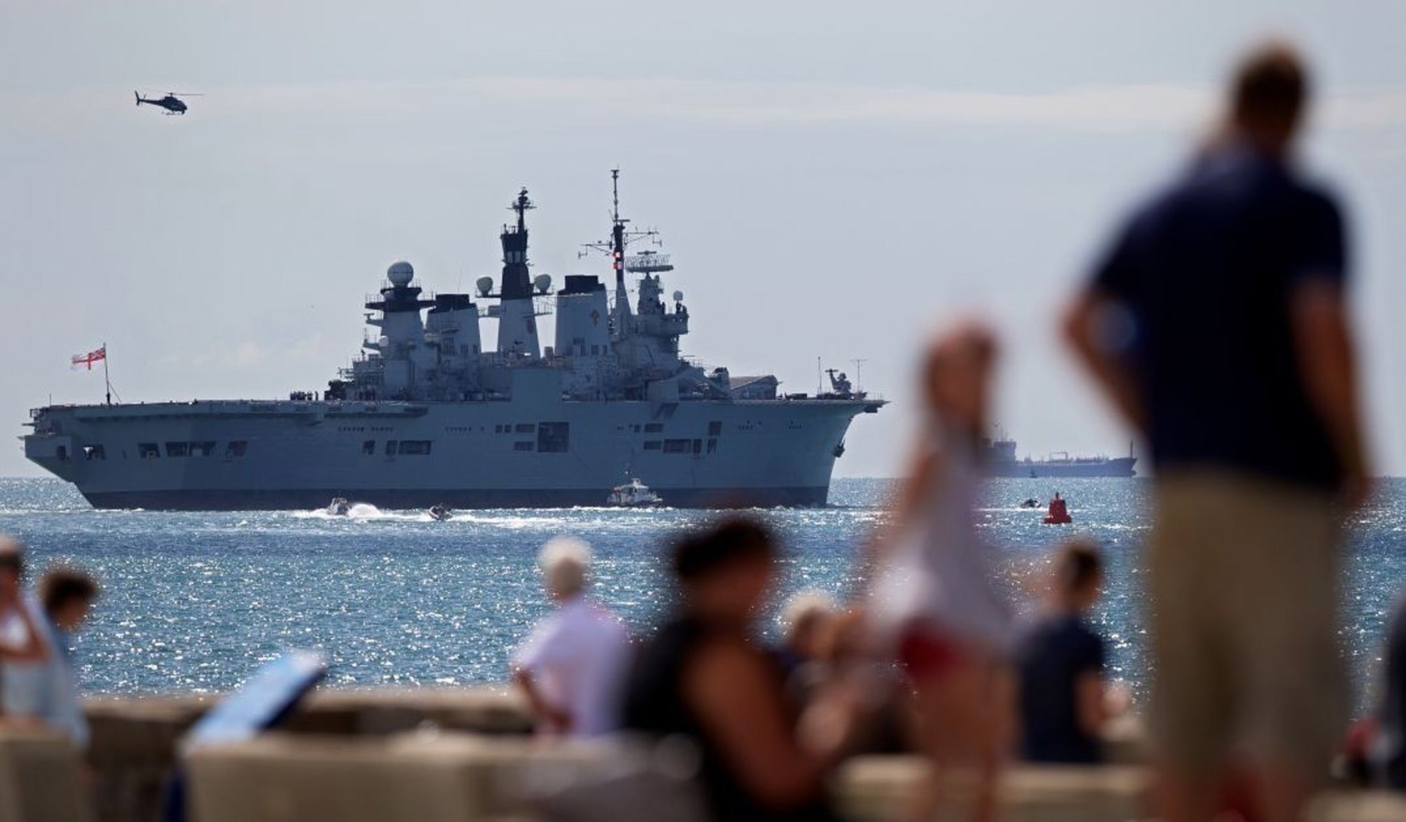 HMS Illustrious leaves Portsmouth navy base