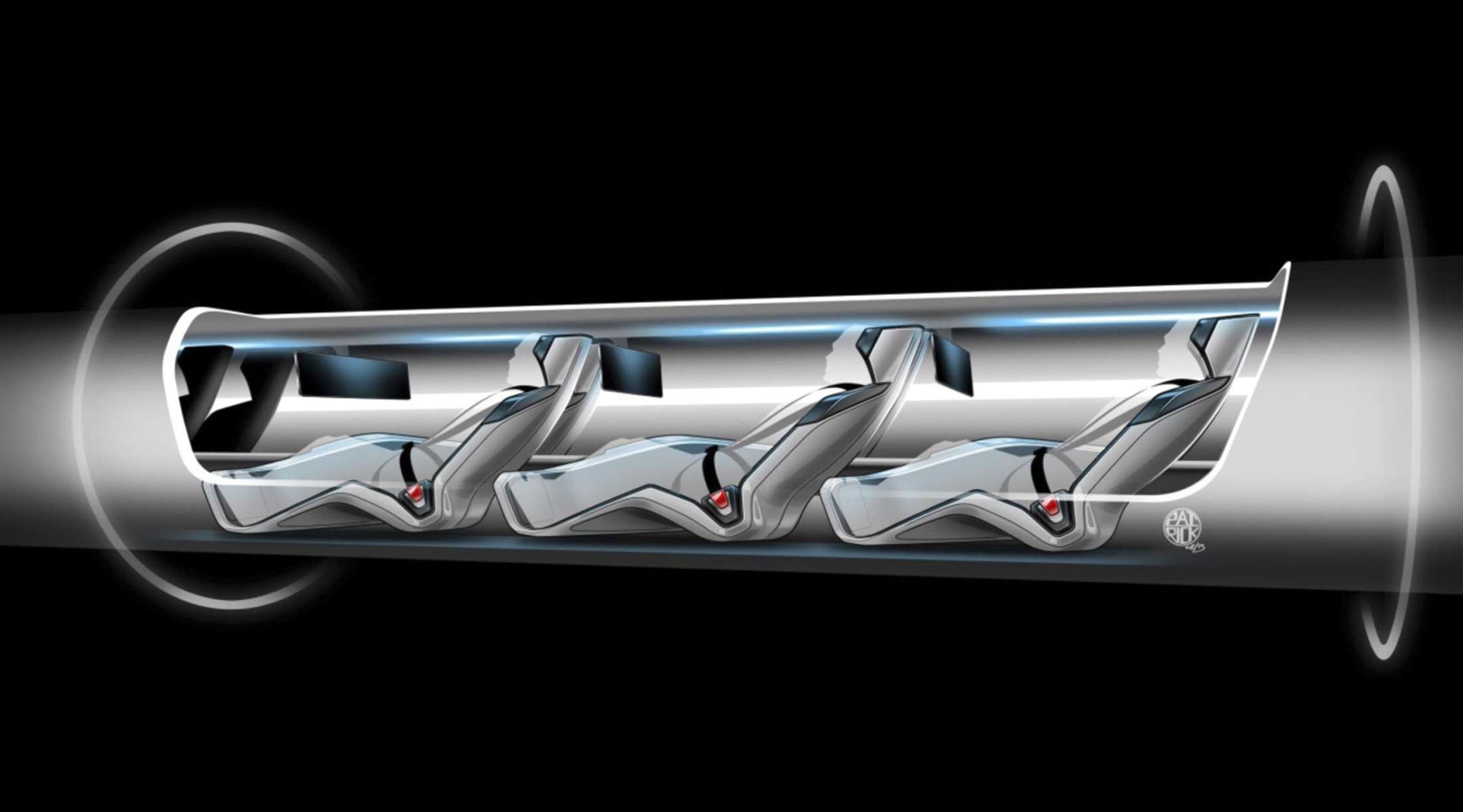 A sketch of billionaire Elon Musk's proposed "Hyperloop" transport system
