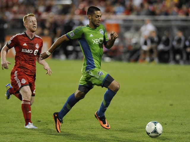 Clint Dempsey in action for his new club Seattle Sounders