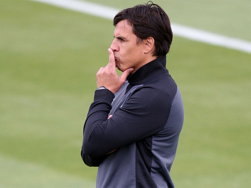 Wales manager Chris Coleman during a training session at Dragon Park