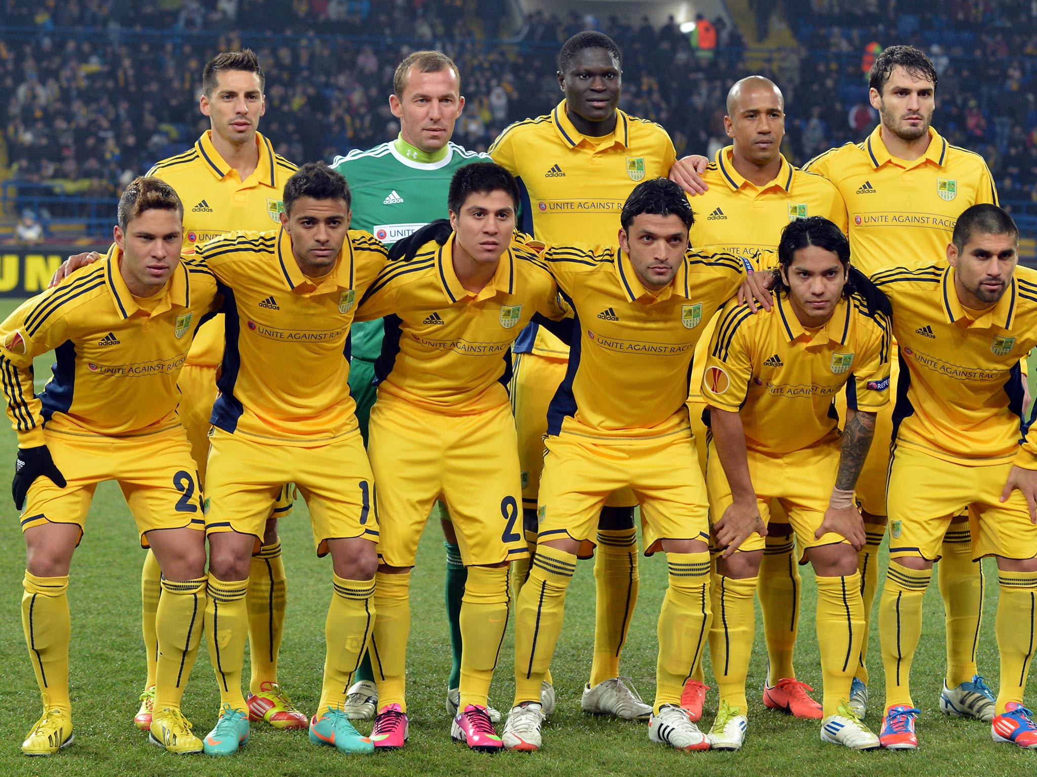 Metalist Kharkiv pictured ahead of playing Newcastle in the Europa League last season