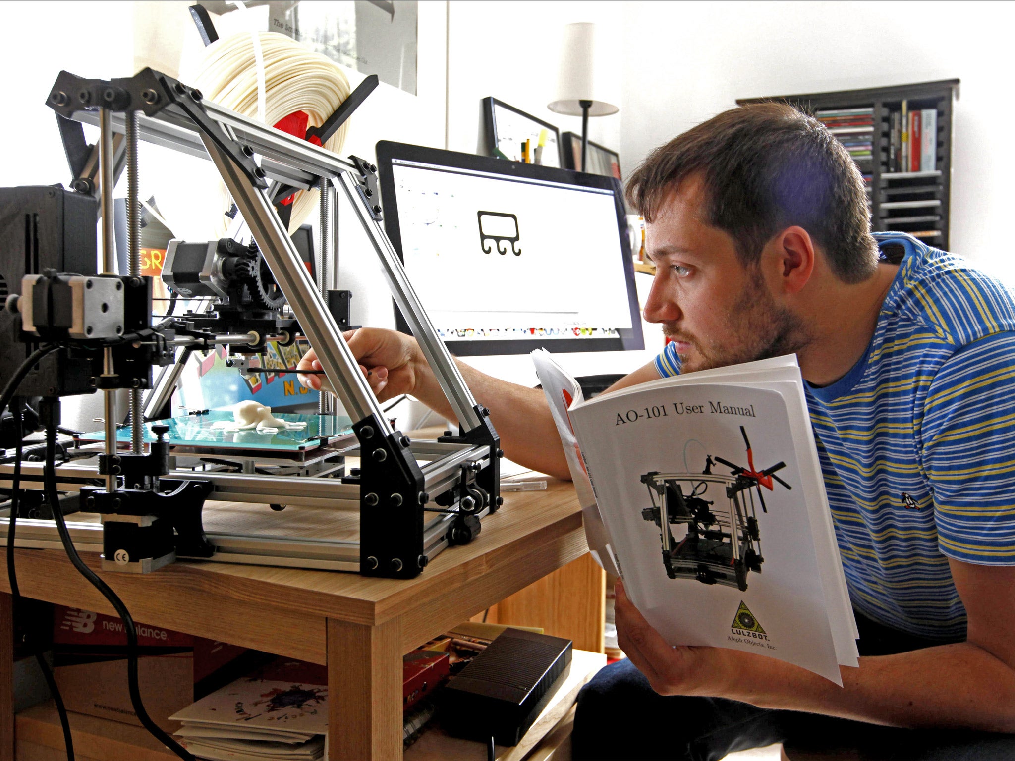 Home-baked idea: Will Dean struggles to get to grips with the Lulzbot 3D printer