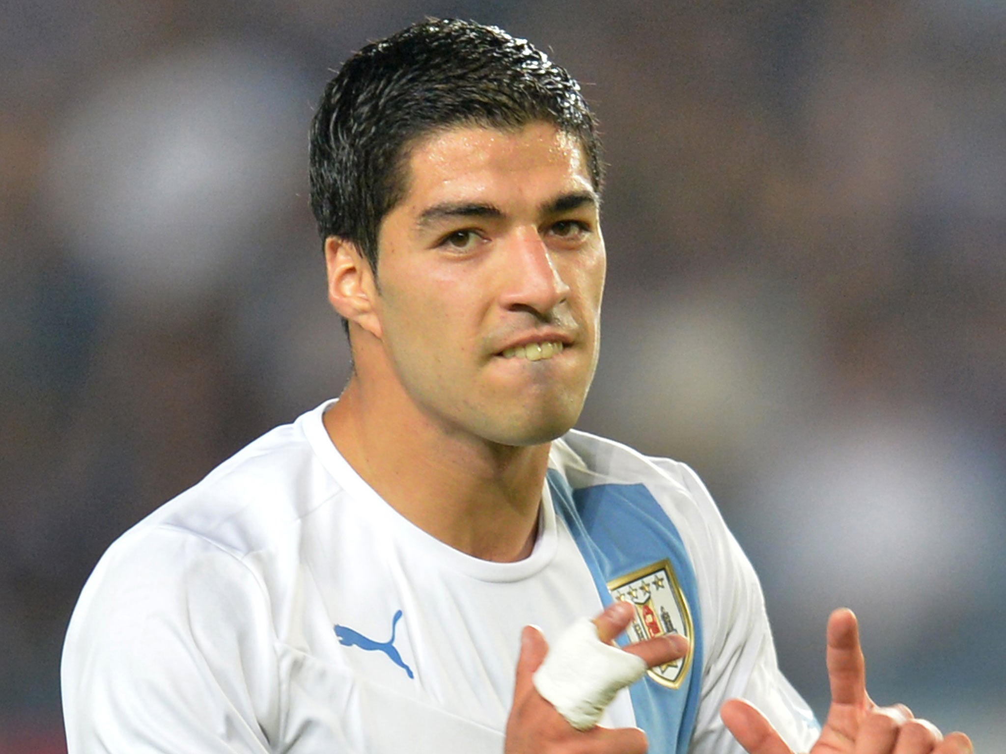 Luis Suarez in action for Uruguay