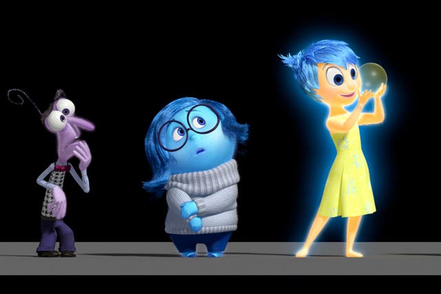 Inside Out characters Fear, Sadness and Joy