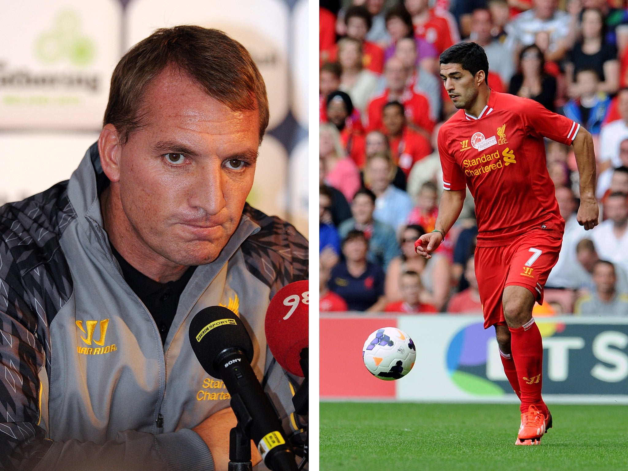 Brendan Rodgers doesn't want to talk about Luis Suarez again until the striker is available for selection