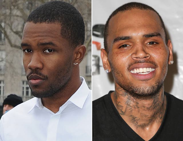 Frank Ocean (left) has a long-running feud with Chris Brown