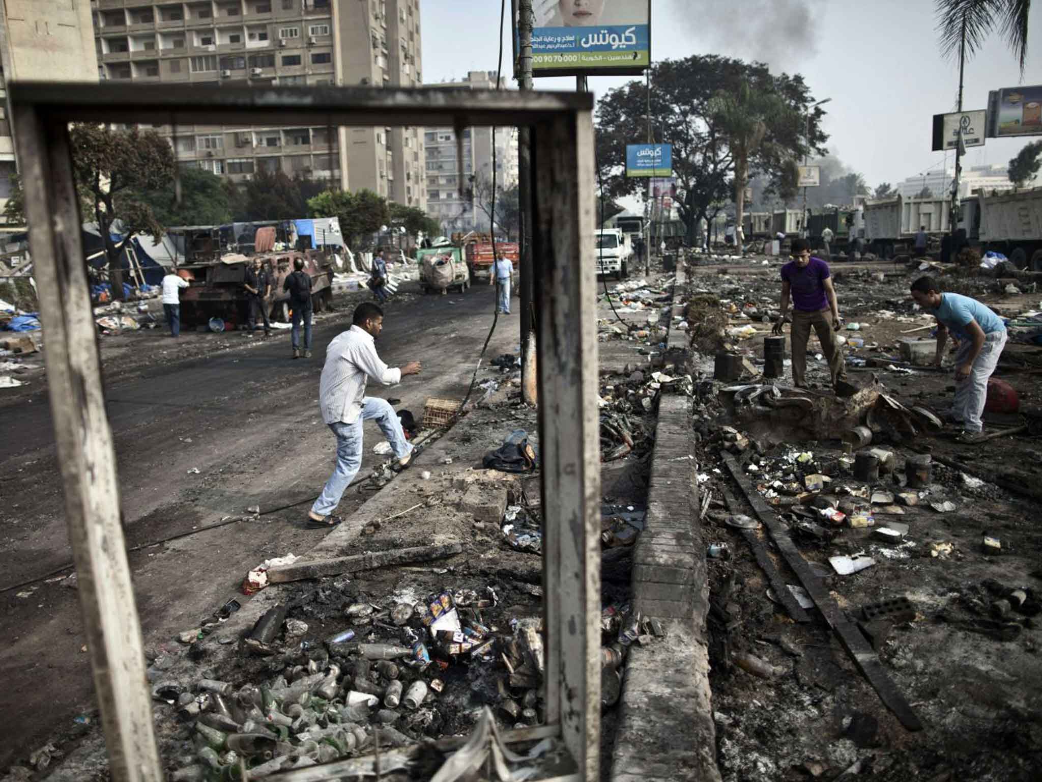 The debris of Rabaa al-Adawiya square in Cairo