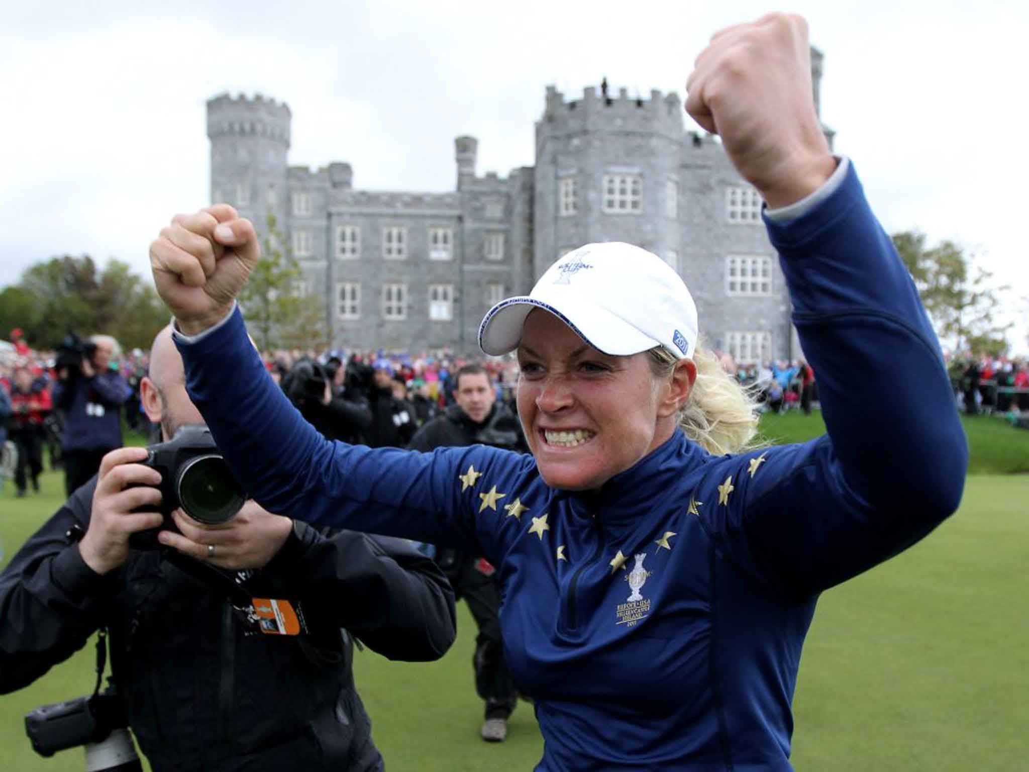 Suzann Pettersen celebrates Europe’s victory at Killeen Castle