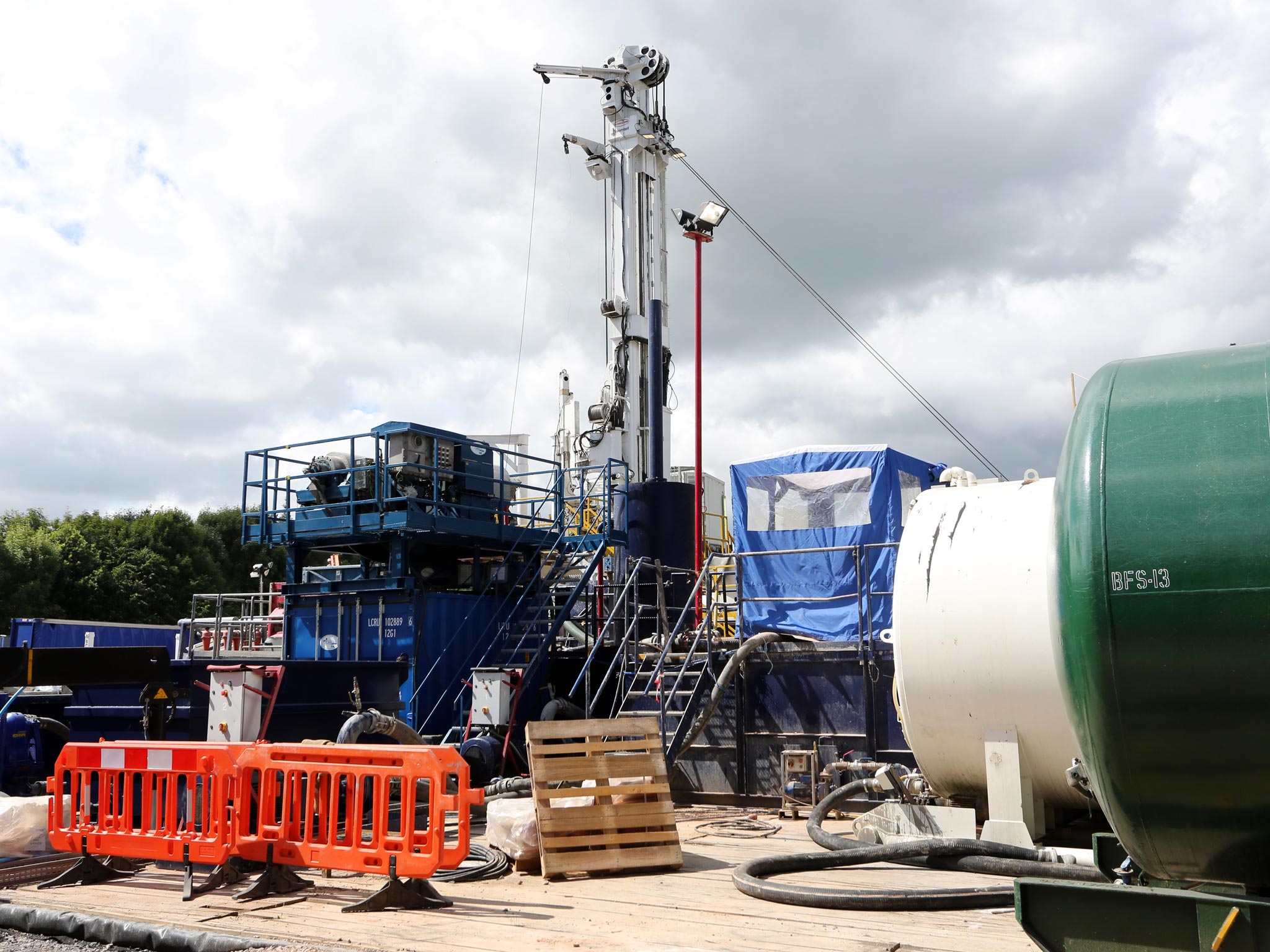 Drilling equipment at the Cuadrilla exploration drilling site in Balcombe, West Sussex