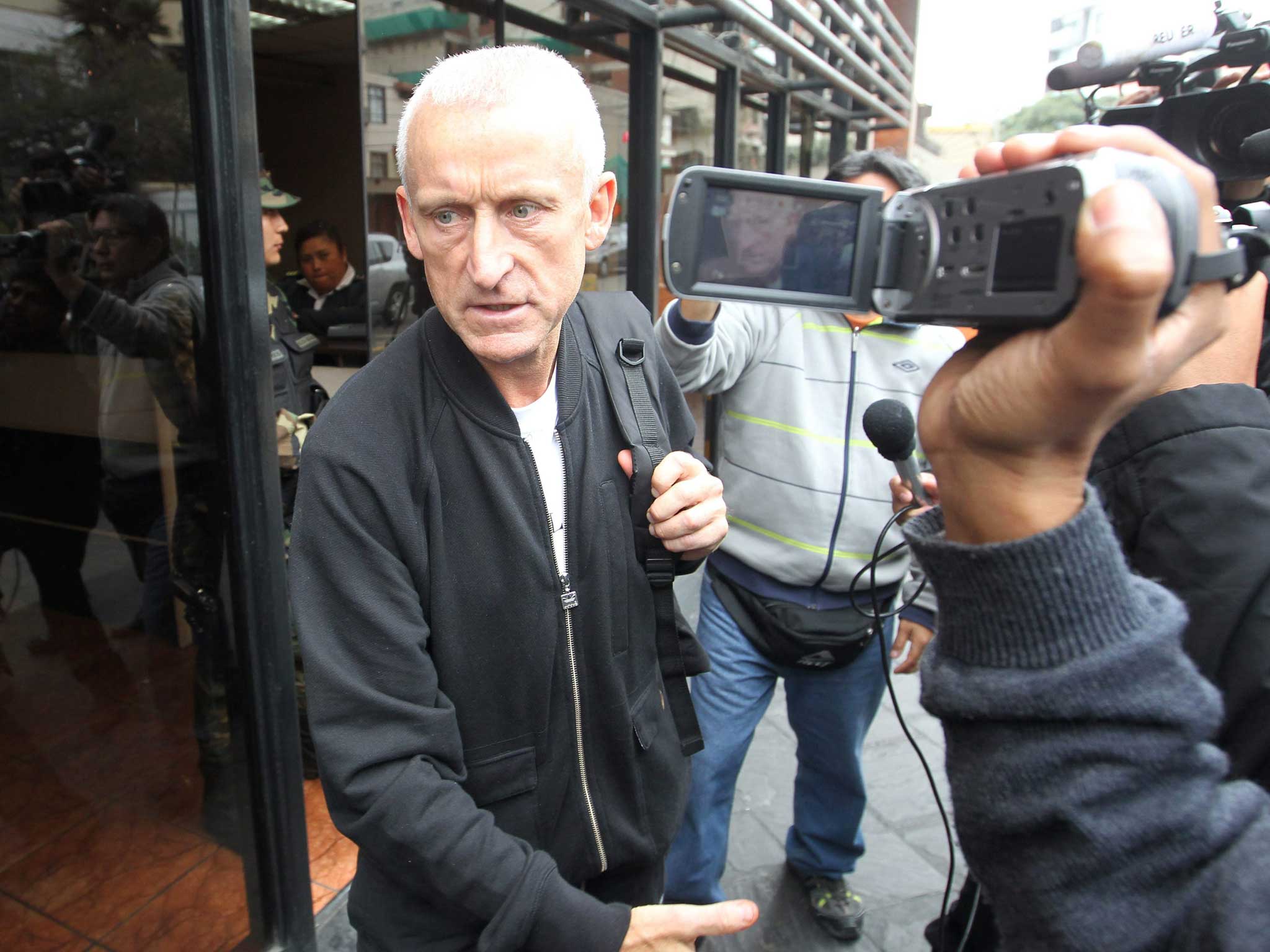 William Reid leaves the police station in Lima