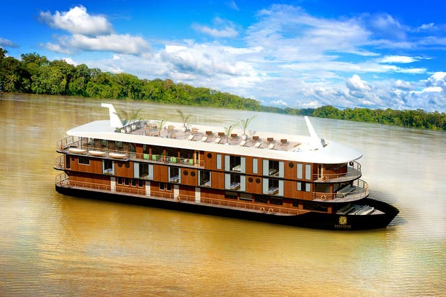 The MV Anakonda is a new luxury river boat that has just launched in the Ecuadorian Amazon with 18 suites. Itineraries range for four to eight days